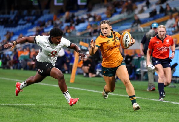 RECORD BREAKER: The 22-year-old put on a magnificent performance as the Wallaroos overcame Fiji in their greatest home victory.