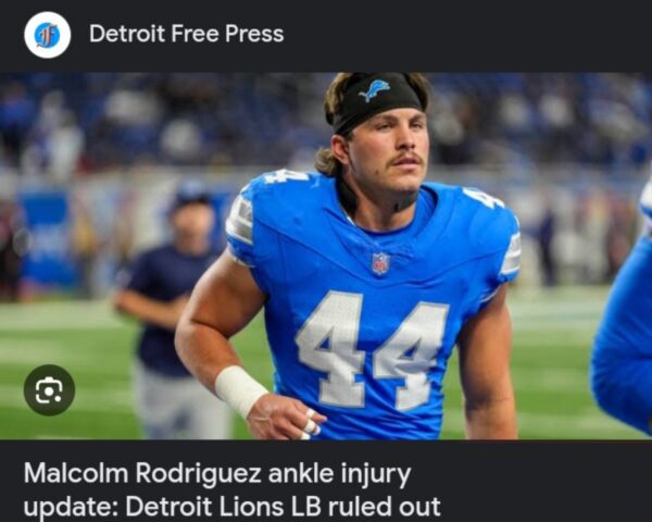 BREAKING NEWS: LB Malcolm Rodriguez Affected By Week 8 Injury, HC Dan Campbell Sidelined Rodriquez Against Week 12 Match- What’s Next For Detroit Lions?