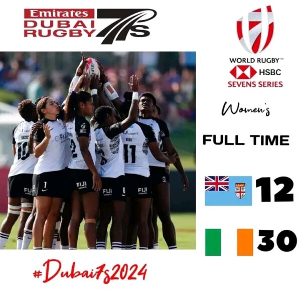 BREAKING NEWS: Young Fijians Loss 30-12 To Ireland In The First Pool Game In Dubai 7s