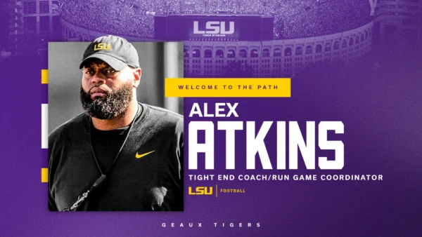 BREAKING NEWS: LSU Tight Ends Coach William Atkins Signs Three-Year Deal