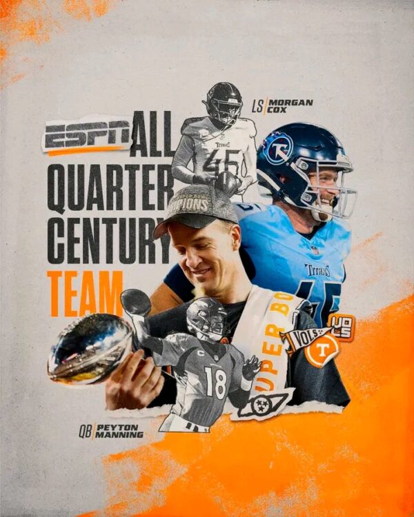 ESPN News: Peyton Manning and Morgan Cox Honored with ESPN All Quarter Century NFL Team Selection