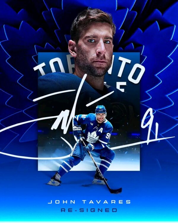 Breaking News: Toronto Maple Leafs have secured the future of veteran forward John Tavares, signing him to a four-year contract extension worth \$17.52 million.