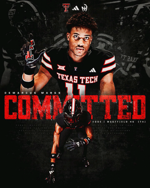 ESPN News: Texas Tech has officially added Houston Westfield’s 2026 defensive end Demarcus Marks to its recruiting class.