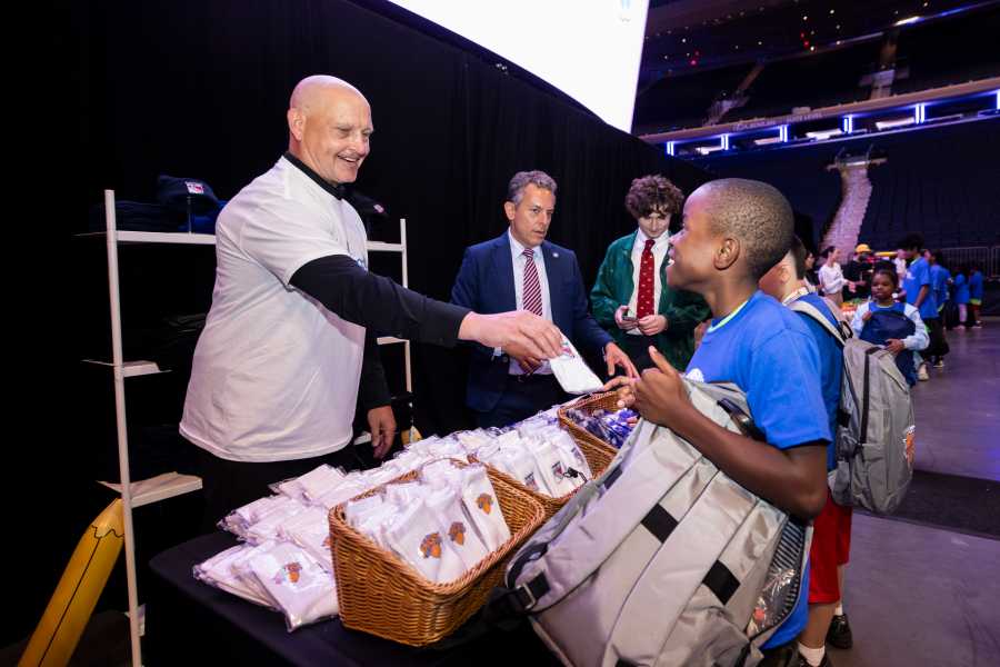 New York Rangers Legend Adam Graves Returns Back-To-School Charity Event At Madison Square Garden, Donating Over...