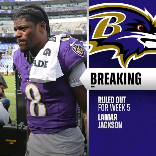 BREAKING NEWS: Ravens QB Lamar Jackson Out Sunday vs Texans Due to Hamstring Injury