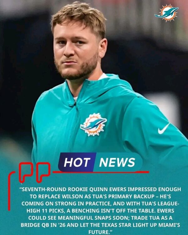DOLPHINS’ SHOCKING QB OVERHAUL: Amid Grier Firing and 2-7 Collapse, Rookie Quinn Ewers Poised to Hijack Tua’s Throne – Trade Rumors Swirl as Miami Eyes Desperate Rebuild Reset Before Deadline Chaos