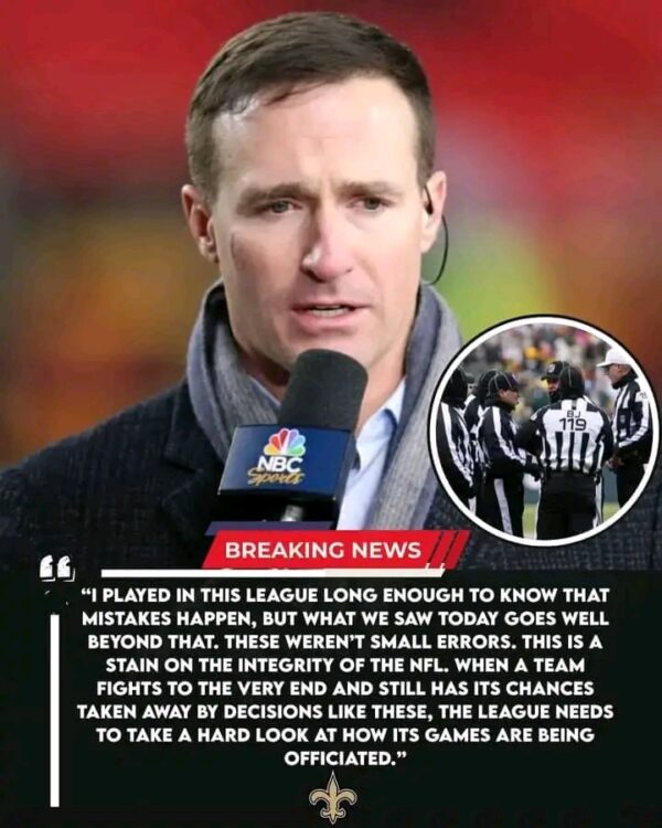 JUST IN: Saints Icon Drew Brees Calls Out NFL After Controversial Officiating in 21–17 Loss to Dolphins; “This Has Crossed the Line of Fairness in the NFL”