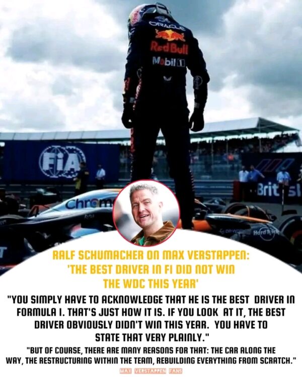 Ralf Schumacher on Max Verstappen: “The best driver in F1 did not win the WDC this year”