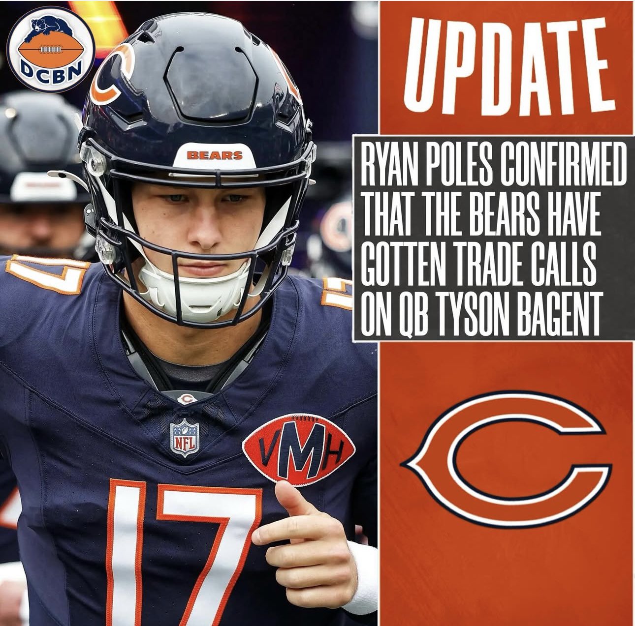 Confirmed: Bears Manager Ryan Poles has Announce QB Tyson Bagent Blockbuster Trade