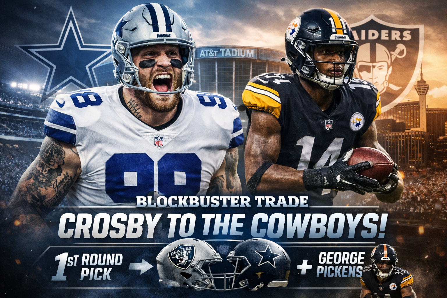 Released: Second-round pick and Raiders DE Maxx Crosby to sign a lock in deal with cowboys in exchange for first round-pick and George Pickens